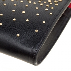 مملوكة مسبقًا Alexander McQueen Black Leather Studded Skull Knuckle Clutch