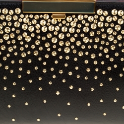 مملوكة مسبقًا Alexander McQueen Black Leather Studded Skull Knuckle Clutch