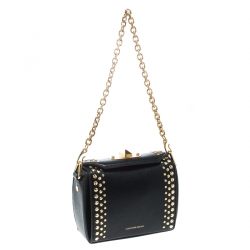 Pre Owned Alexander McQueen Black Leather Box Shoulder Bag 