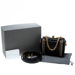 Pre Owned Alexander McQueen Black Leather Box Shoulder Bag 