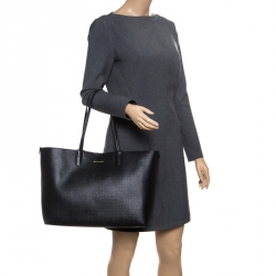 Pre Owned Alexander McQueen Black Leather Shopper Tote