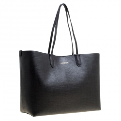 Pre Owned Alexander McQueen Black Leather Shopper Tote