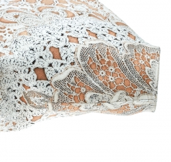 Pre Owned Alexander McQueen White Printed Satin Medium De Manta Clutch