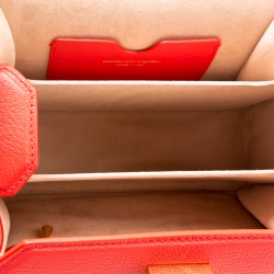 Pre Owned Alexander McQueen Red Leather Box Shoulder Bag 