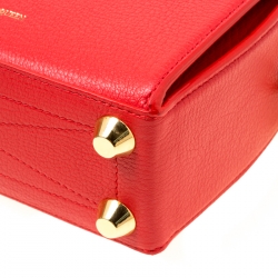 Pre Owned Alexander McQueen Red Leather Box Shoulder Bag 
