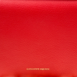 Pre Owned Alexander McQueen Red Leather Box Shoulder Bag 