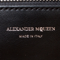 Pre Owned Alexander McQueen Black Leather Small Grommet Shopper Tote 