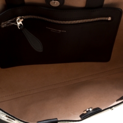 Pre Owned Alexander McQueen Black Leather Small Grommet Shopper Tote 