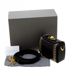 Alexander McQueen Black Leather Box Shoulder Bag 