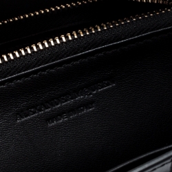 Alexander McQueen Black Croc Embossed Leather Medium Box Lock Continental Wallet