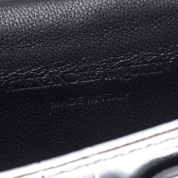 Alexander McQueen Silver Croc Embossed Leather Business Card Holder