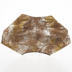 Alexander McQueen De Manta Faithful Gold Lamina Metallic Fold-over Clutch