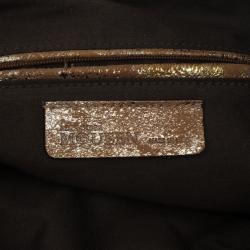 مملوكة مسبقًا Alexander McQueen De Manta Faithful Gold Lamina Metallic Fold-over Clutch