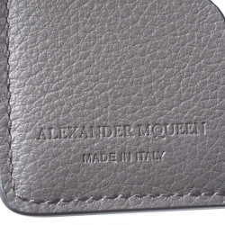 Alexander McQueen Grey Leather Skull Bifold Wallet