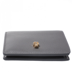 Alexander McQueen Grey Leather Skull Bifold Wallet