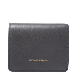Alexander McQueen Grey Leather Skull Bifold Wallet
