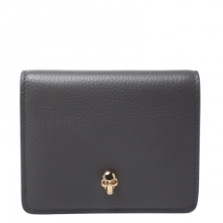 Alexander McQueen Grey Leather Skull Bifold Wallet