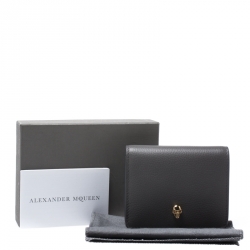 Alexander McQueen Grey Leather Skull Bifold Wallet