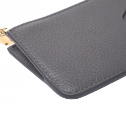 Alexander McQueen Grey Leather Zip Card Holder 