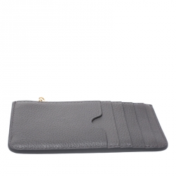 Alexander McQueen Grey Leather Zip Card Holder 