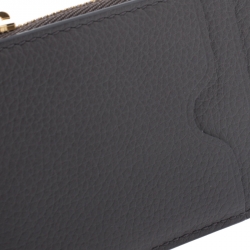 Alexander McQueen Grey Leather Zip Card Holder 