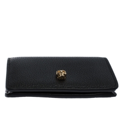 Alexander McQueen Black Leather Skull Bifold Wallet