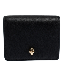 Alexander McQueen Black Leather Skull Bifold Wallet