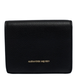 Alexander McQueen Black Leather Skull Bifold Wallet