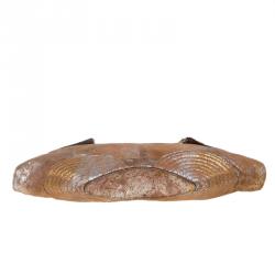 Pre Owned Alexander McQueen De Manta Faithful Gold Lamina Metallic Fold-over Clutch