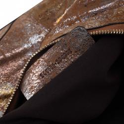 Pre Owned Alexander McQueen De Manta Faithful Gold Lamina Metallic Fold-over Clutch