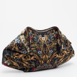 Pre Owned Alexander McQueen Multicolor Printed Satin De Manta Clutch