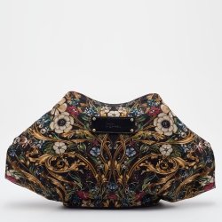 Pre Owned Alexander McQueen Multicolor Printed Satin De Manta Clutch