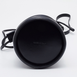 Pre Owned Alexander McQueen Black Leather Soft Curve Drawstring Bucket Bag