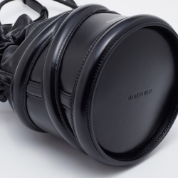 Pre Owned Alexander McQueen Black Leather Soft Curve Drawstring Bucket Bag