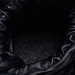 Pre Owned Alexander McQueen Black Leather Soft Curve Drawstring Bucket Bag