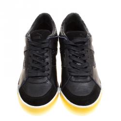 Pre Owned Alexander McQueen for Puma Black Leather Move Femme Lace Up Sneakers Size 38