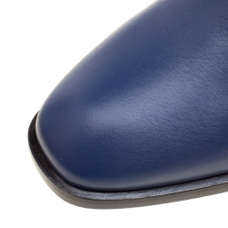 Pre Owned Alexander McQueen Midnight Blue Leather Studded Heel Ankle Boots Size 38