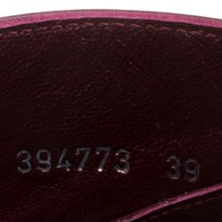 Pre Owned Alexander McQueen Burgundy Leather Spiral Zip Detail Ankle Boots Size 39