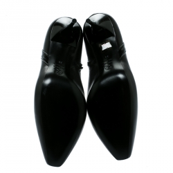 Pre Owned Alexander McQueen Black Leather Ankle Booties Size 39