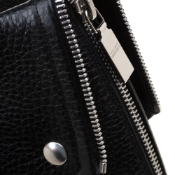 Pre Owned Alexander McQueen Black Leather Fold Over Cuff Curve Heel Platform Knee Length Boots Size 36