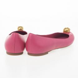 Pre Owned Alexander McQueen Pink Skull City Ballet Flats Size 38.5