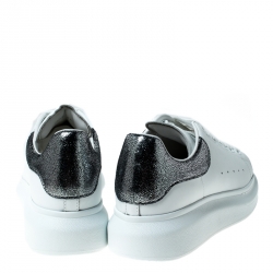 Pre Owned Alexander McQueen White Leather Lace Up Sneakers Size 39