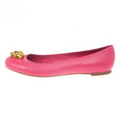 Pre Owned Alexander McQueen Pink Skull City Ballet Flats Size 39.5