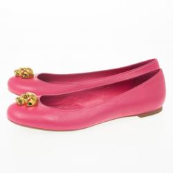 Pre Owned Alexander McQueen Pink Skull City Ballet Flats Size 39.5