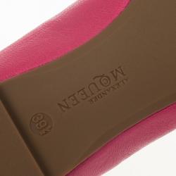 Pre Owned Alexander McQueen Pink Skull City Ballet Flats Size 39.5