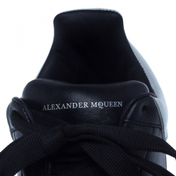 Pre Owned Alexander McQueen Black Leather Lace Up Sneakers Size 37