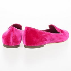 Pre Owned Alexander McQueen Pink Velvet Glitter Skull Smoking Slippers Size 39.5 