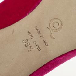 Pre Owned Alexander McQueen Pink Velvet Glitter Skull Smoking Slippers Size 39.5 