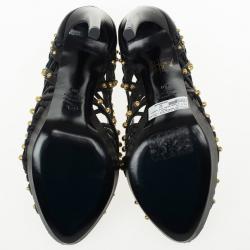 مملوكة مسبقًا Alexander McQueen Black Cutout Studded Pumps Size 40 
