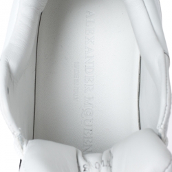 Pre Owned Alexander McQueen White/Black Leather And Canvas Larry Low Top Sneakers Size 37